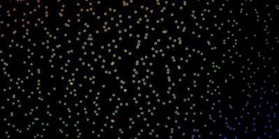 Dark Multicolor vector template with neon stars.