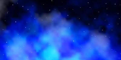 Dark BLUE vector template with neon stars.