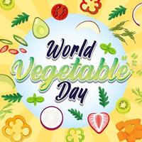 cartel del día mundial de la verdura con verduras y frutas
