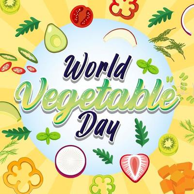 World Vegetable Day poster with vegetables and fruits