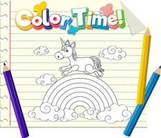 Color worksheet for student vector