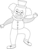 Clown doodle outline for colouring vector