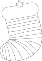 Sock doodle outline for colouring vector