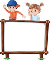 Board template with happy kids vector