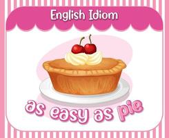 English idiom with as easy as pie vector