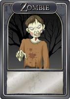 Zombie character game card template vector