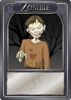 Zombie character game card template