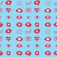 Seamless pattern of heart icons vector