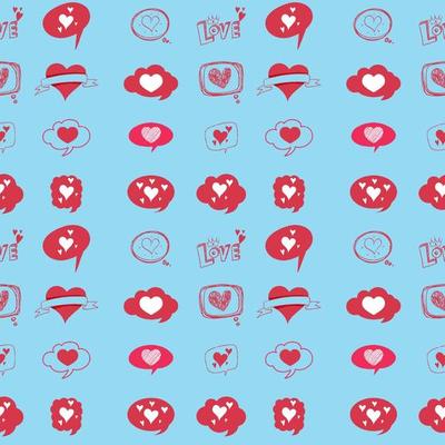 Seamless pattern of heart icons