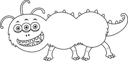 Black and white doodle character vector