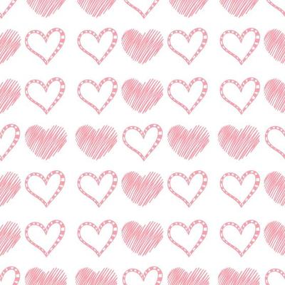 Seamless doodle heart pattern