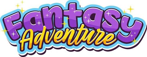 Fantasy Adventure text word in cartoon style vector