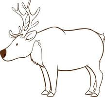 Moose in doodle simple style on white background vector