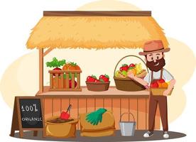 Flea market concept with fruit store vector