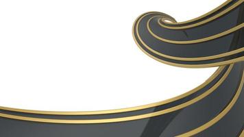 curves black gold abstract background isolated 3d rendering illustration photo