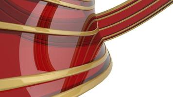 curves abstract background red gold isolated 3d rendering illustration photo