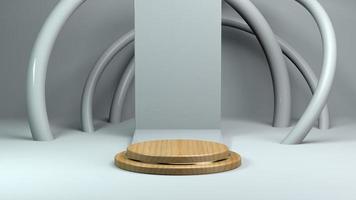 Podium for product presentation with decoration background 3D rendering photo