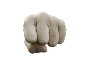 Punch fist isolated on white background with clipping path. photo