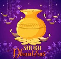 icono del día hindú shubh dhanteras vector