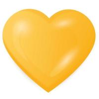 Yellow heart isolated on white background photo