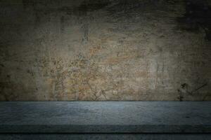 Perspective cement floor or concrete shelf table for interior display products and web page. photo