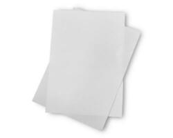 Stack of white paper isolated on white background. object with clipping path photo