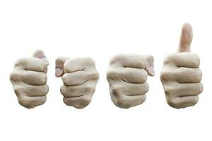 Set of fist isolated on white background with clipping path. photo