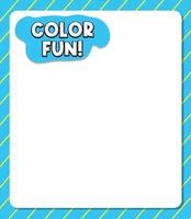 Worksheets template with color fun text vector