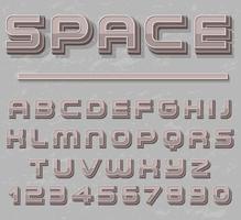 A set of English alphabet space font vector