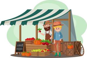 Flea market concept with fruit store vector