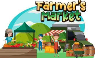 Flea market concept with farmer's market vector