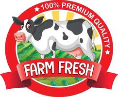 A cow with a Farm fresh label vector