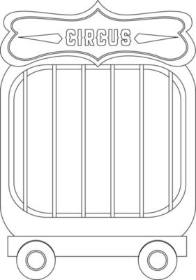 Circus cage black and white doodle character