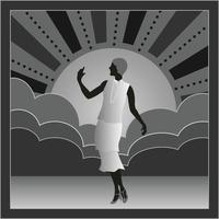 1920s Flapper silhouette with art deco themed background vector