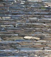 Old damaged stone staircase, up and down, textured background photo