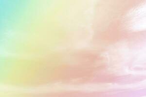 Abstract blurred soft cloud background with a pastel multicolored gradient. For card design or wallpaper. photo