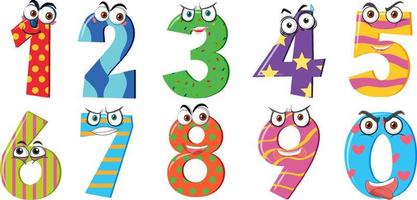 Cute Numbers Character One Two Three Stock Vector (Royalty Free) 1662978709