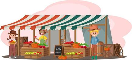 Flea market concept with fruit store vector