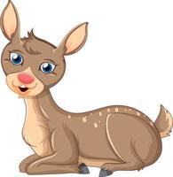 A cute deer on white background vector