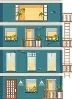 Apartment building with windows vector