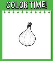 Worksheets template with color time text onion outline vector