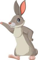 Gray bunny standing alone vector