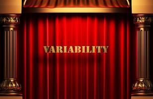 variability golden word on red curtain photo