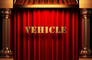 vehicle golden word on red curtain photo
