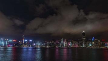 4K-Zeitraffer-Sequenz von Hongkong, China - Skyline bei Nacht video