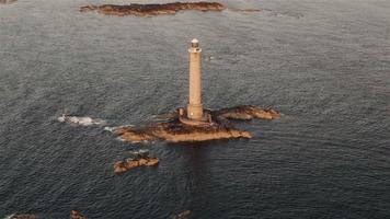 4K Aerial Sequence of La Hague, France - The Goury Lighthouse at Sunset video
