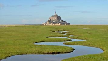 HD Video Sequence of Mont Saint-Michel, France - The Mont and the River