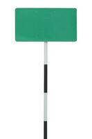 Blank green road sign isolated on white background. Objects with clipping path photo