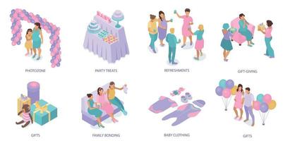 Baby Shower Party Compositions vector