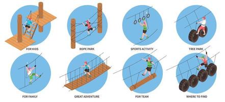 Rope Park Round Compositions vector